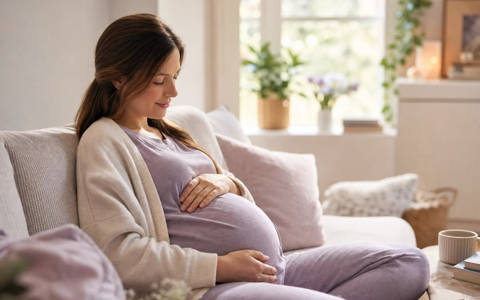 A quiet bedroom setup with pillows ready for side-lying rest in pregnancy