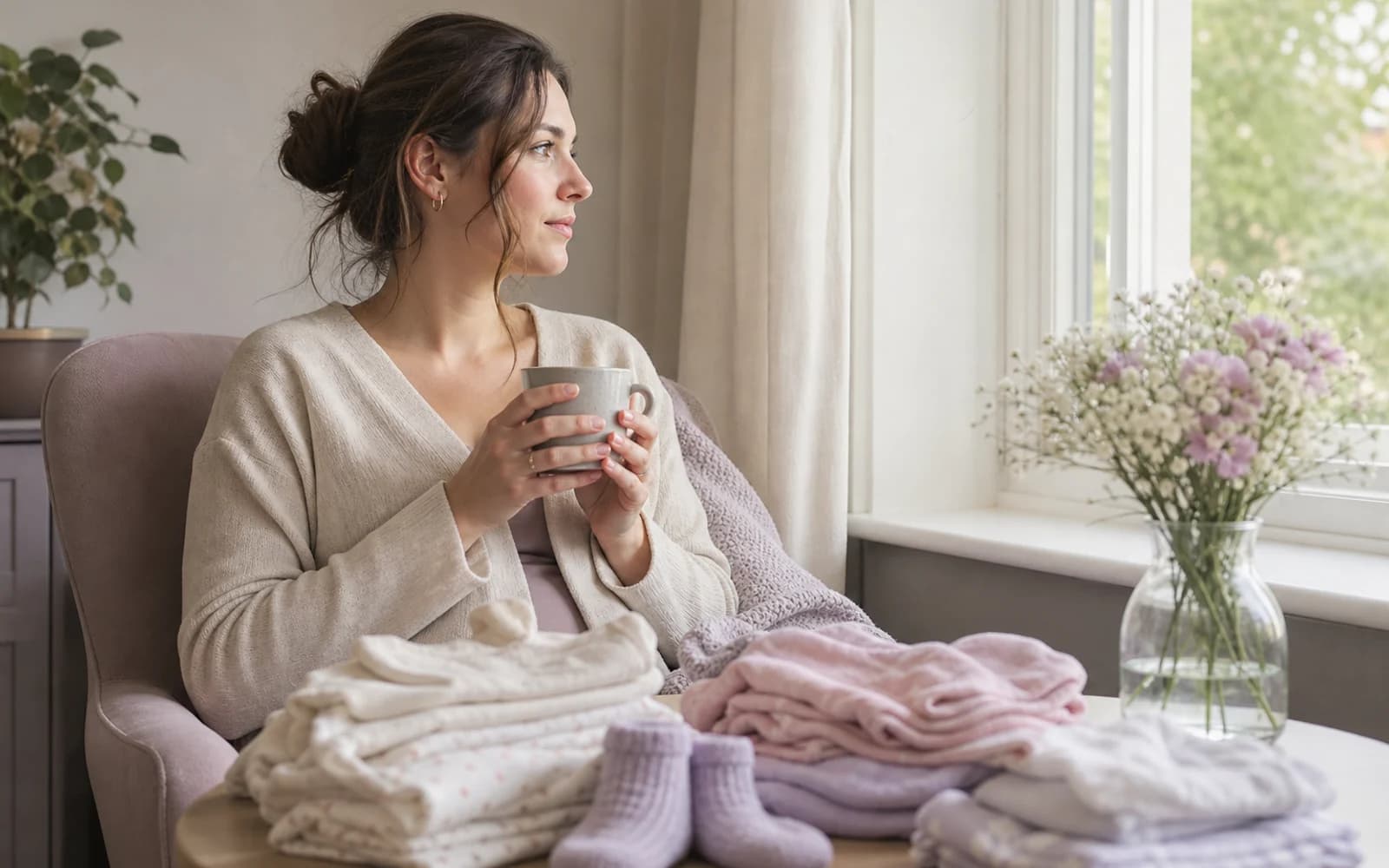 A woman on the phone seeking medical guidance in a quiet room